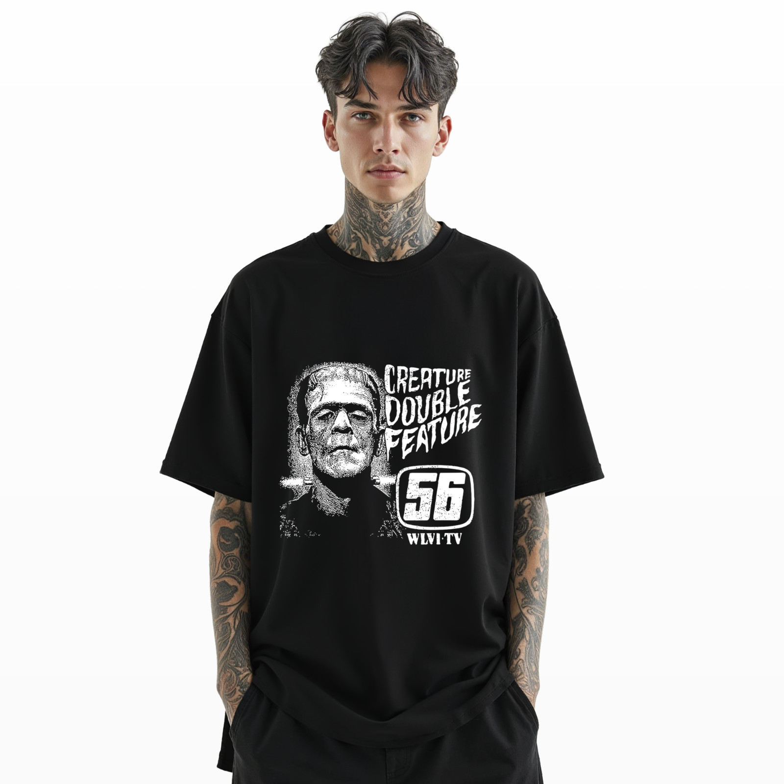 Retro Horror Monster T-Shirt – Vintage Creature Feature Graphic Tee A175