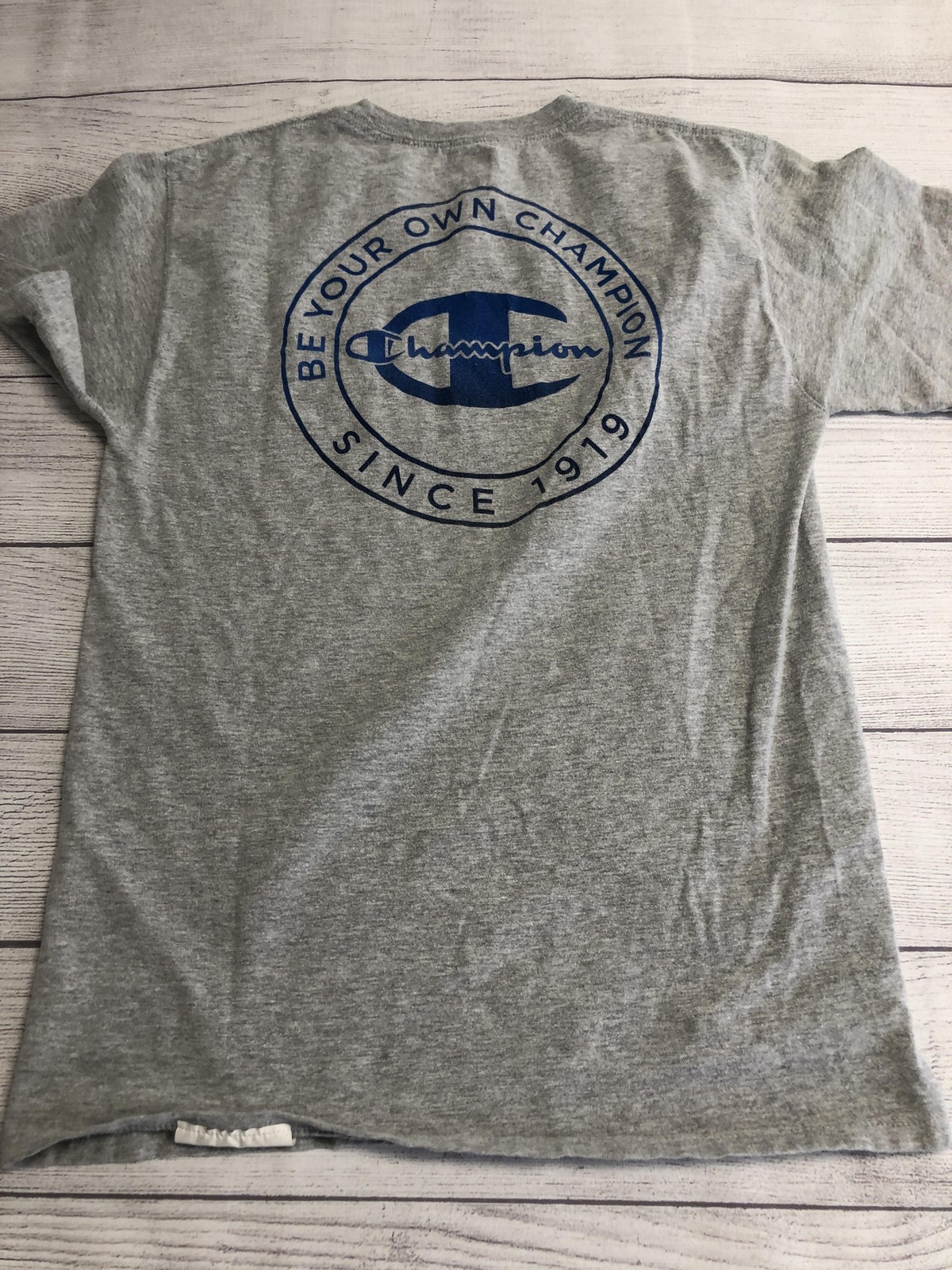 Champion Shirt Mens Small Gray Be Your Own Champion Graphic Athletic