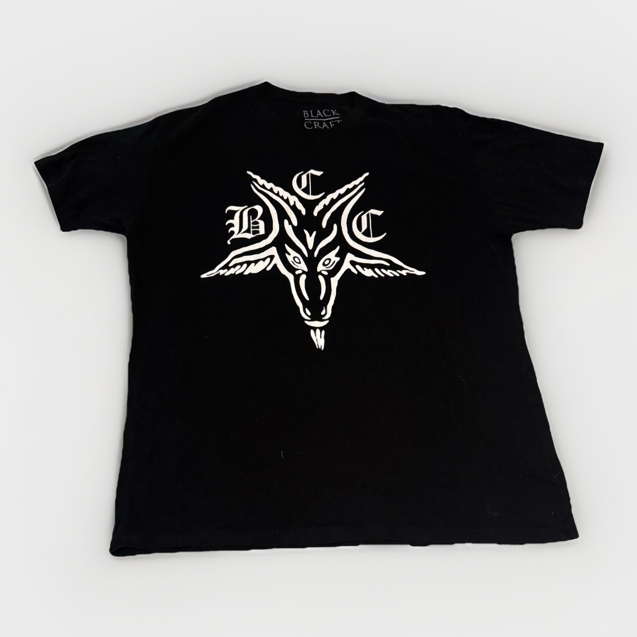 BLACKCRAFT CULT BCC Baphomet Short Sleeve Cotton Mens T-Shirt XL Black White