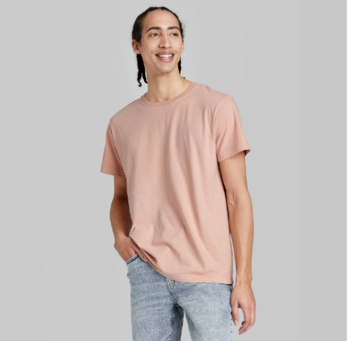 Unisex Apricot Juice Botanical Dye Crew neck T-Shirt Original Use Size Small