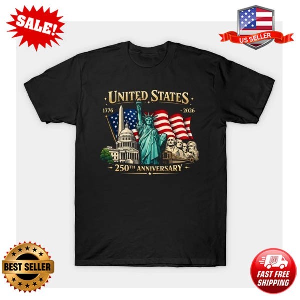 USA 250th Anniversary T Shirt 1776 2026 Patriotic American Independe
