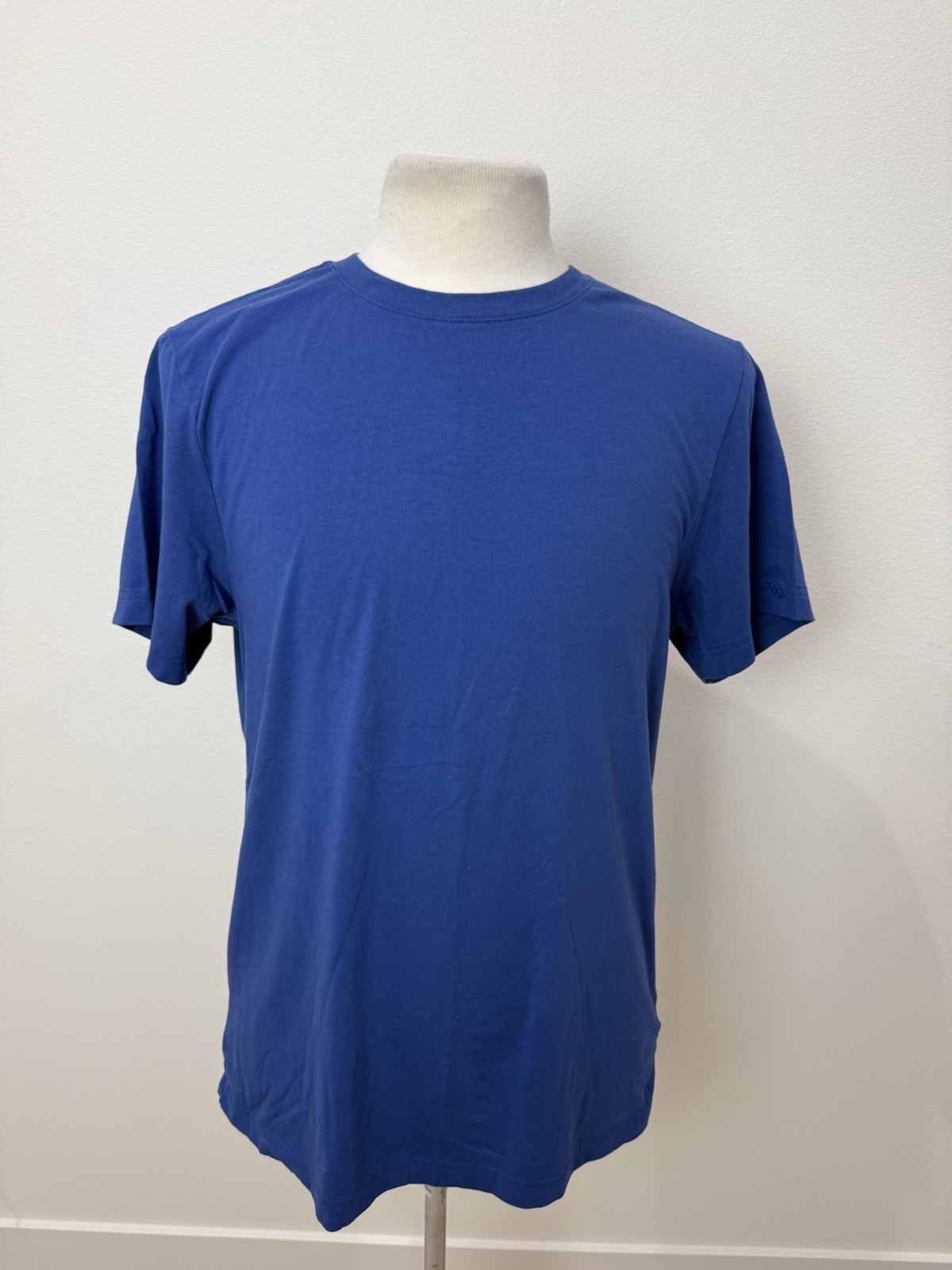 Rhone Element Tee Mens Large L Organic Pima Cotton Stretch Blue Short Sleeve