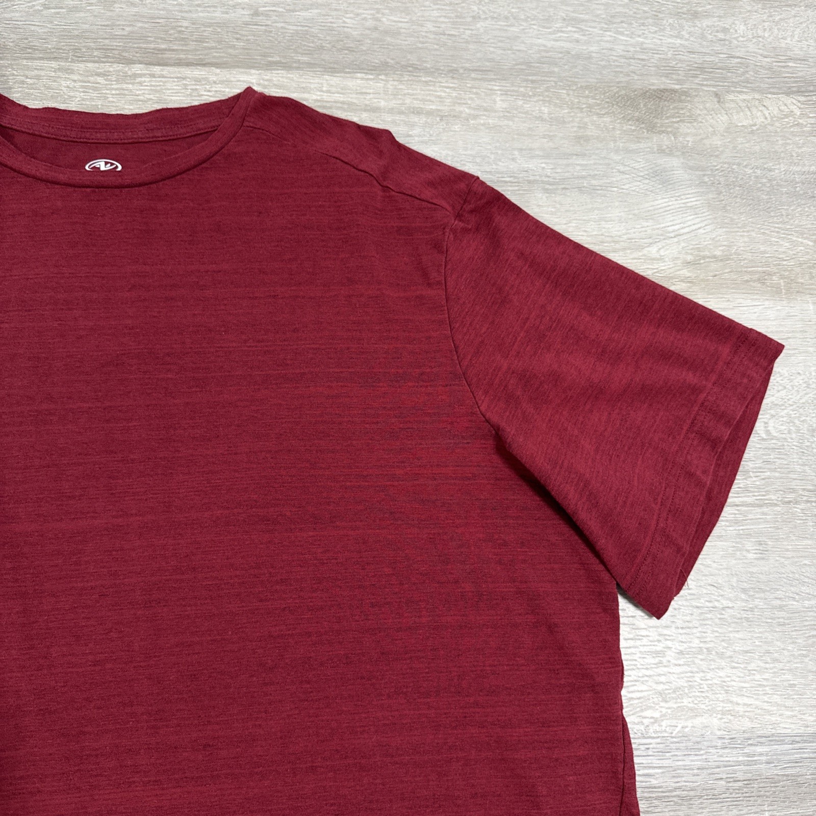 Athletic Works Shirt Men’s Red Heather Crew Neck Stretch 2XL Cotton Blend Tee