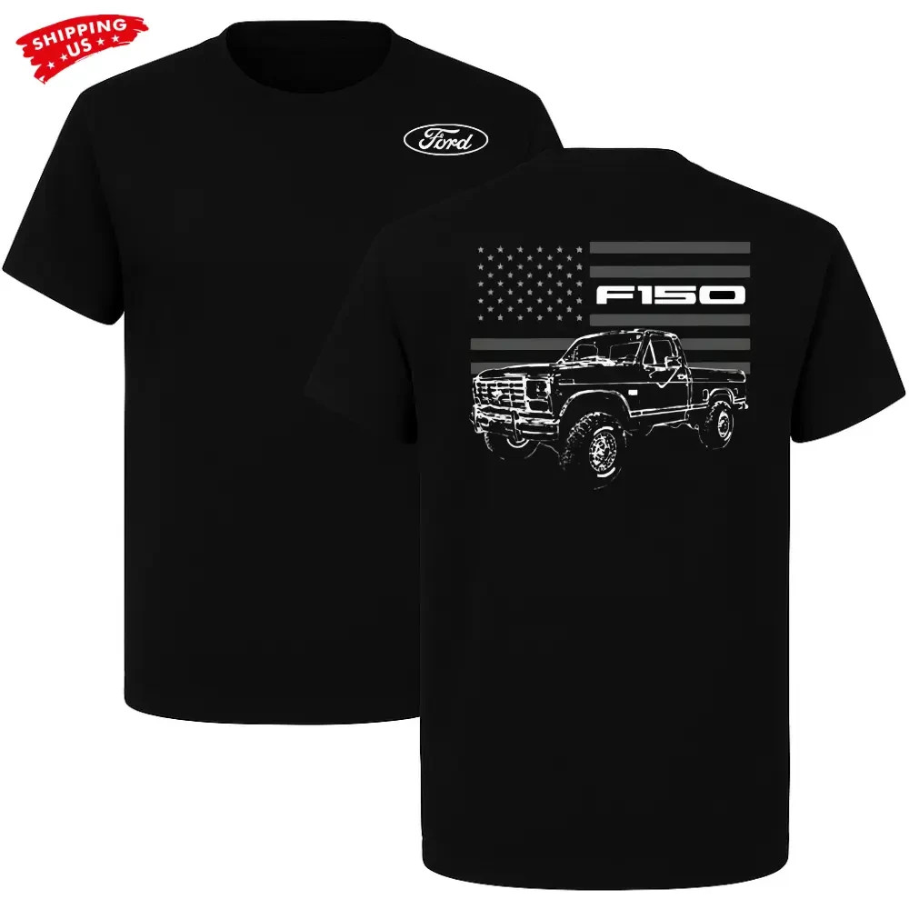 F150 Truck T Shirt, American Flag Graphic Tee, Classic Pickup Car Apparel