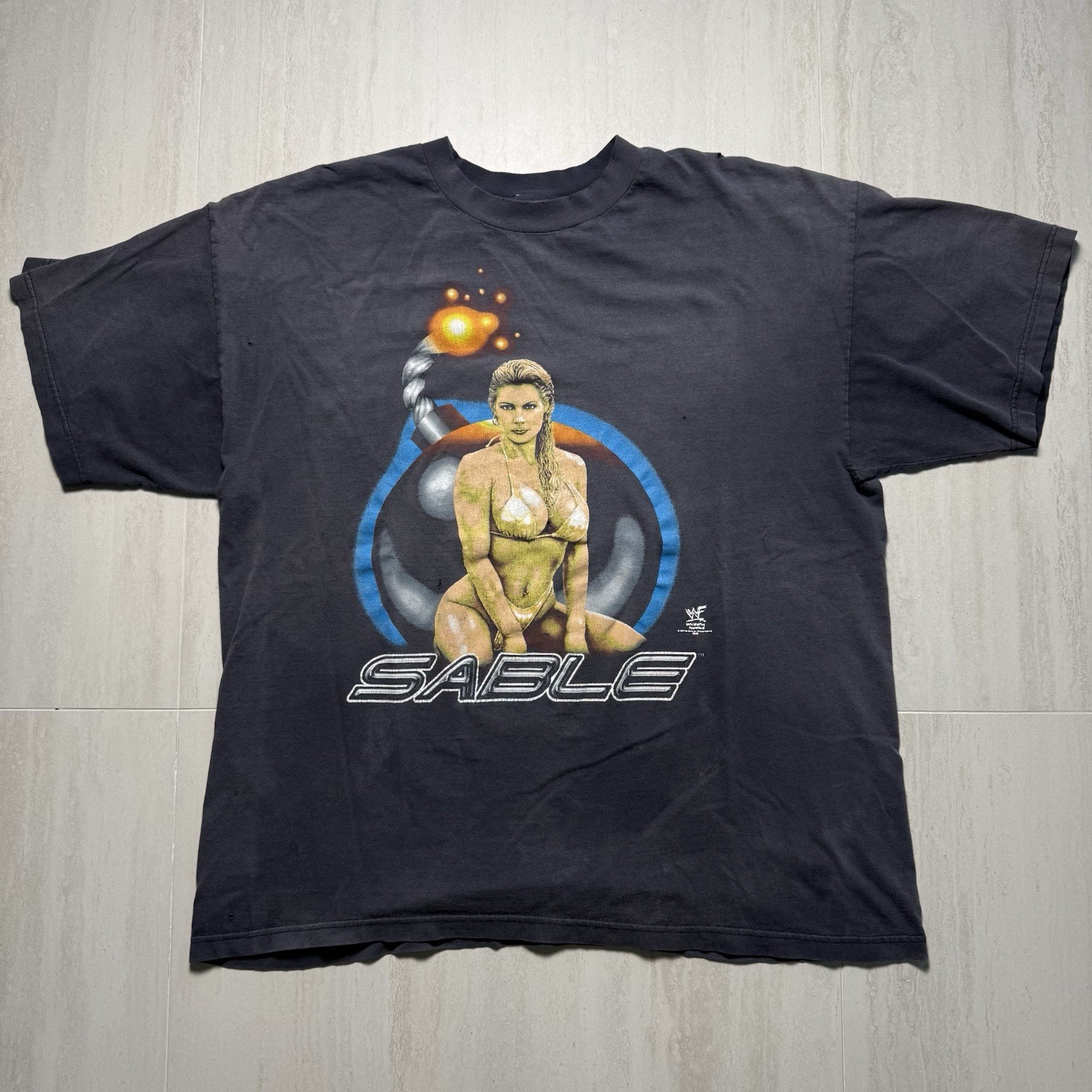 Vintage Sable Blow Me Away WWF Wrestling T Shirt 90s Size XXL Faded USA