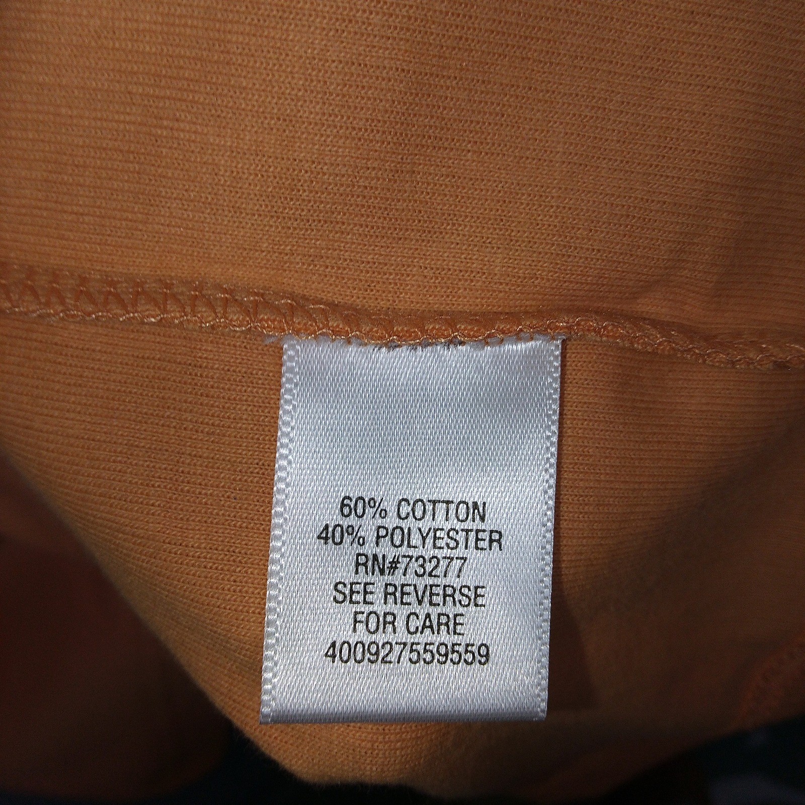 Croft & Barrow Mens Orange Ribbed Crew Neck T Shirt Easy Care Size Large