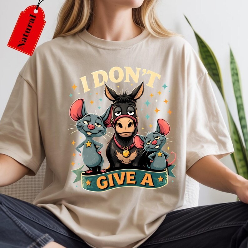 I Don’t Give a Mouse and Donkey T-Shirt,Sarcastic Tee,Donkey Lover Gifts Tee
