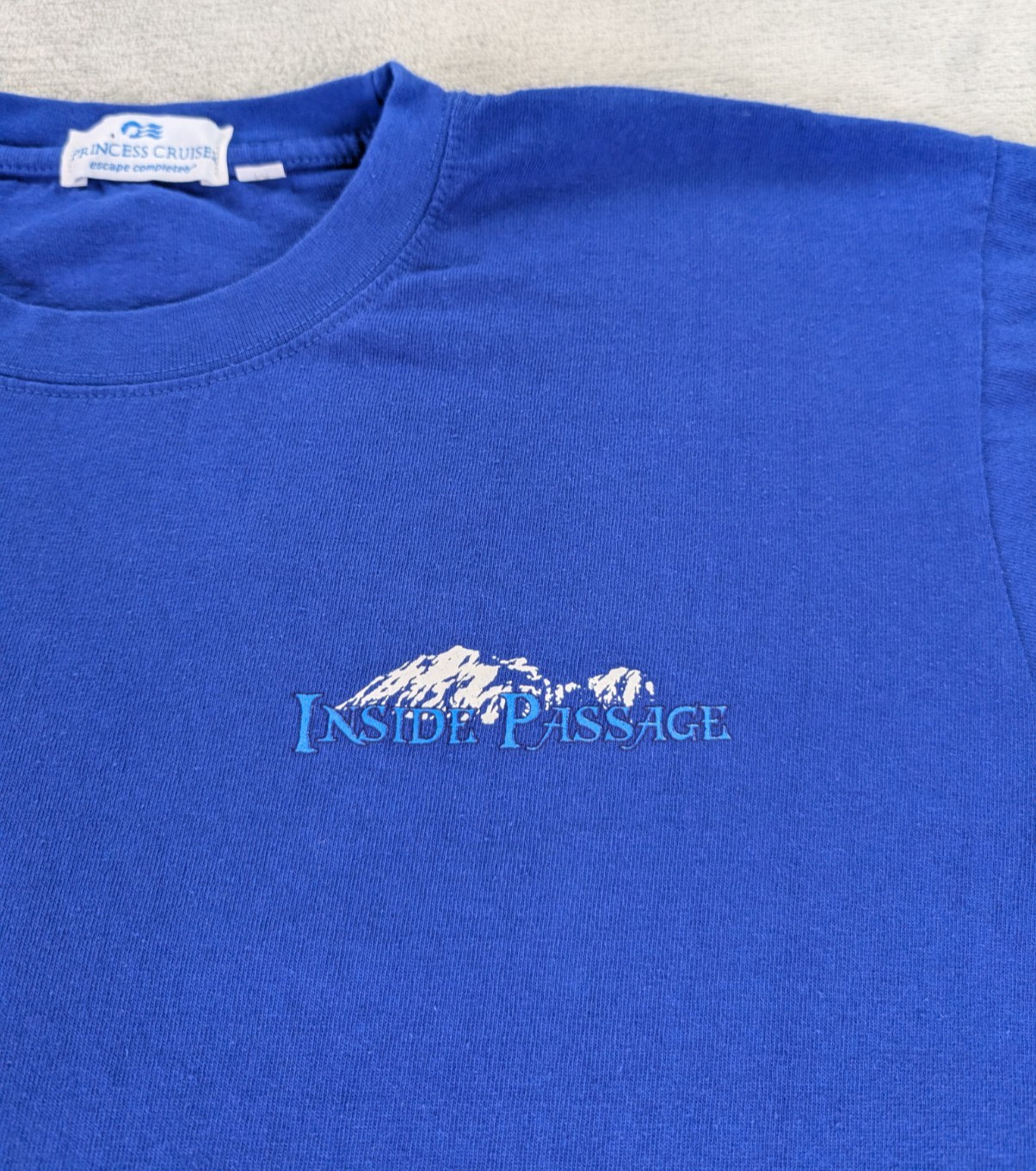 Princess Cruises T Shirt Inside Passage Blue Short Sleeve Men Medium