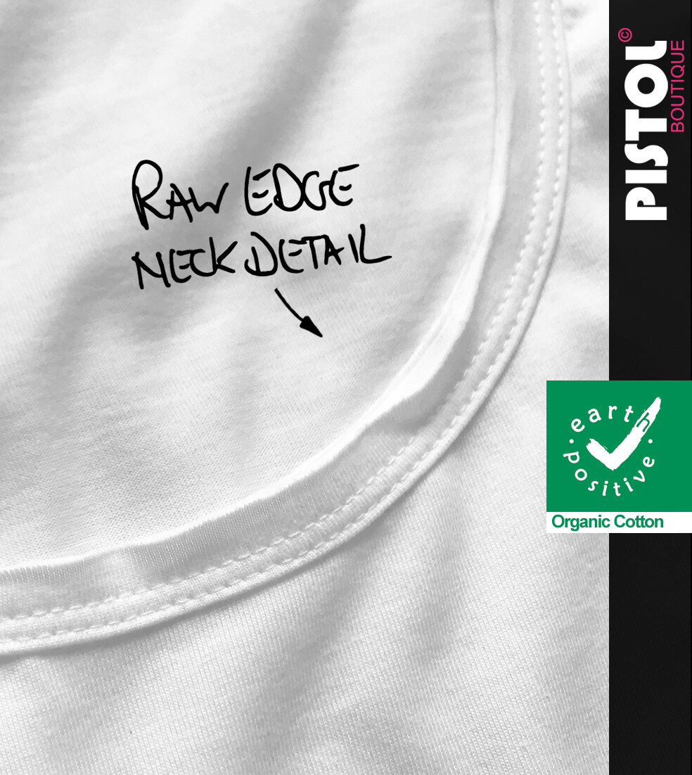 Pistol Boutique Men’s Fitted White Round Scoop Neck ROSE EYES SKULL T-shirt
