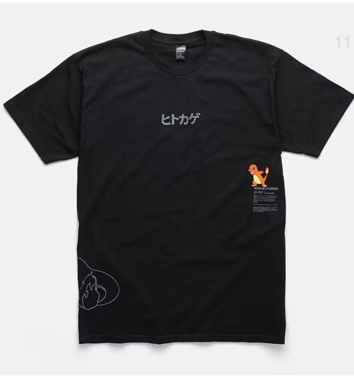 Super Rare 10 Deep Pokémon Fire Strike Charmander Tee Black XL
