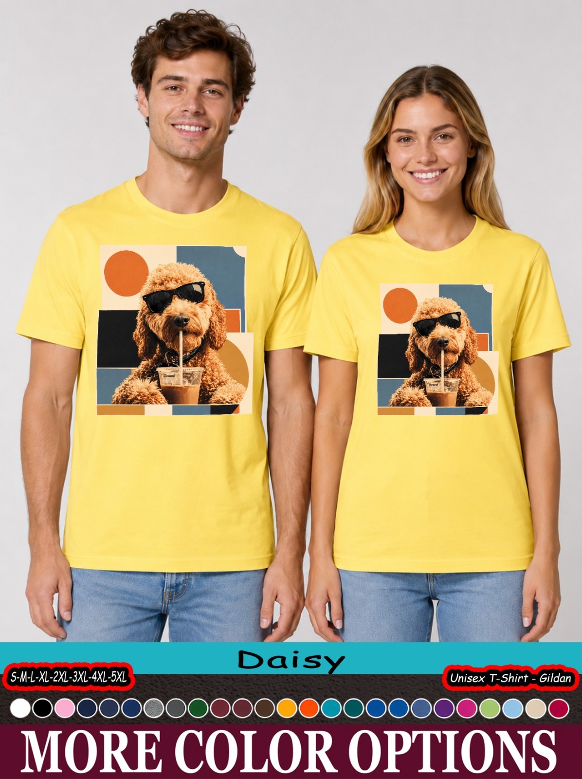 Goldendoodle Iced Coffee Shirt, Dog Sunglasses Pup Graphic Tee-tien
