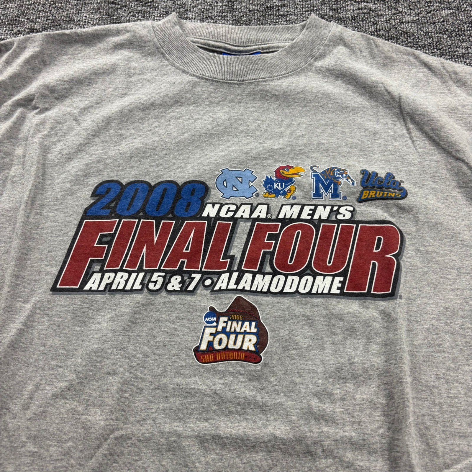 Y2k 2000s Champion NCAA Final Four Alamodome Graphic Grey T-Shirt Mens XL