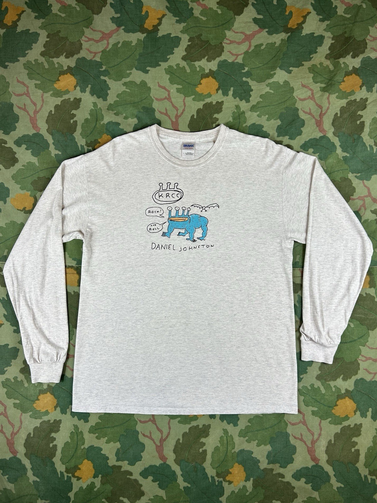 Vintage Daniel Johnston Shirt 00s Sz Large Long Sleeve KRCC Indie Lo-Fi Folk