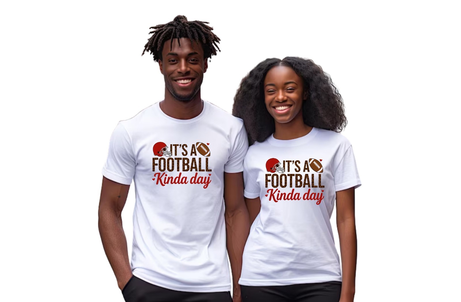It’s Football Kinda Day T‑Shirt Cute Heart Unisex Football Tee Game Day Lovers