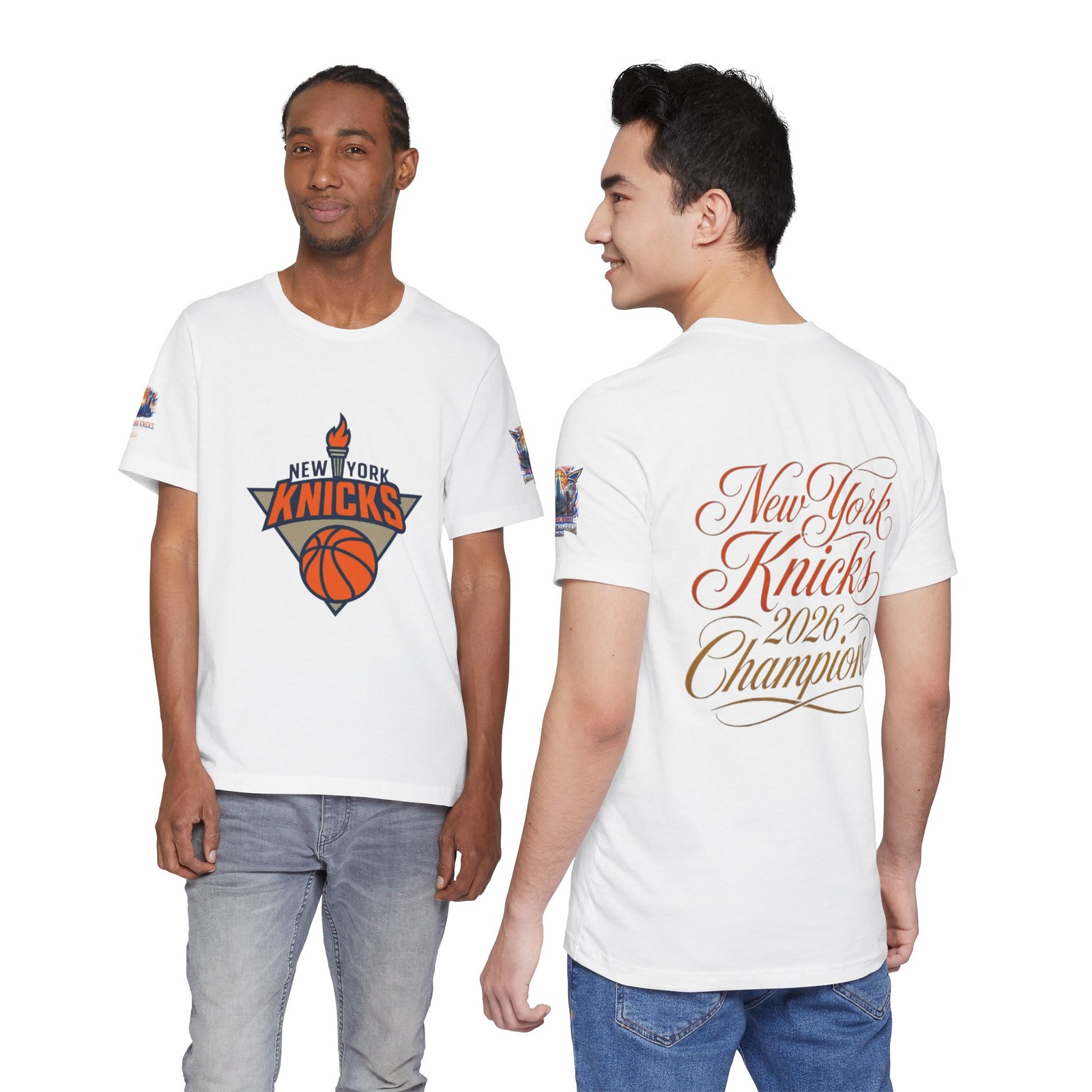 New York Knicks Tee | Basketball Logo Shirt, 2026 Champions Backprint