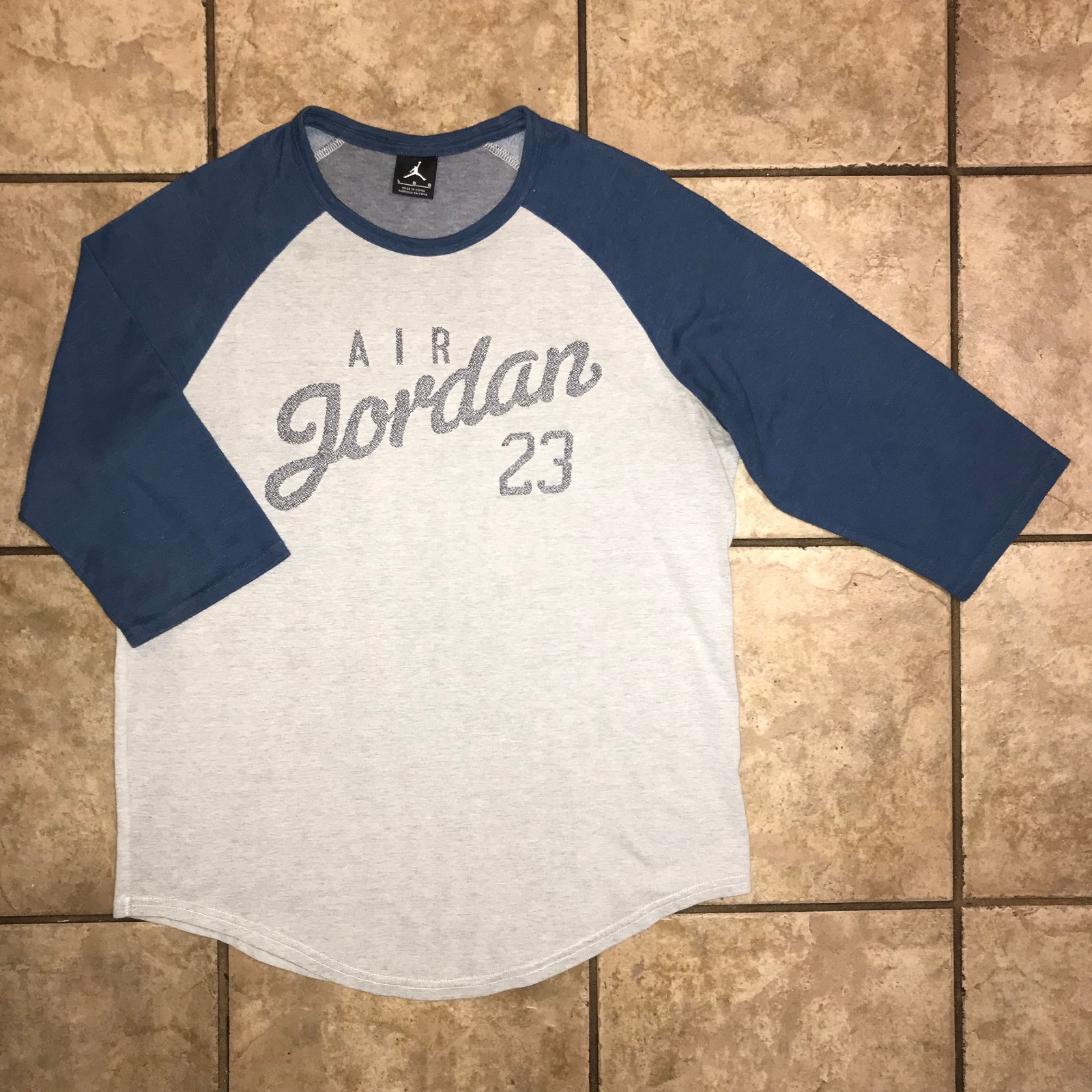 Men’s Air Jordan 23 Raglan 3/4 Sleeve T-shirt-Size: L (724492