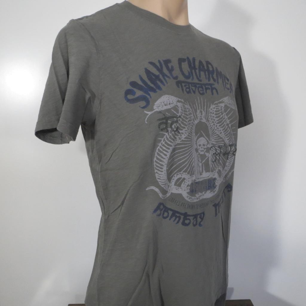 Lucky Brand Snake Charmer Tavern Mens MEDIUM Shirt Bombay India Cobra Venom