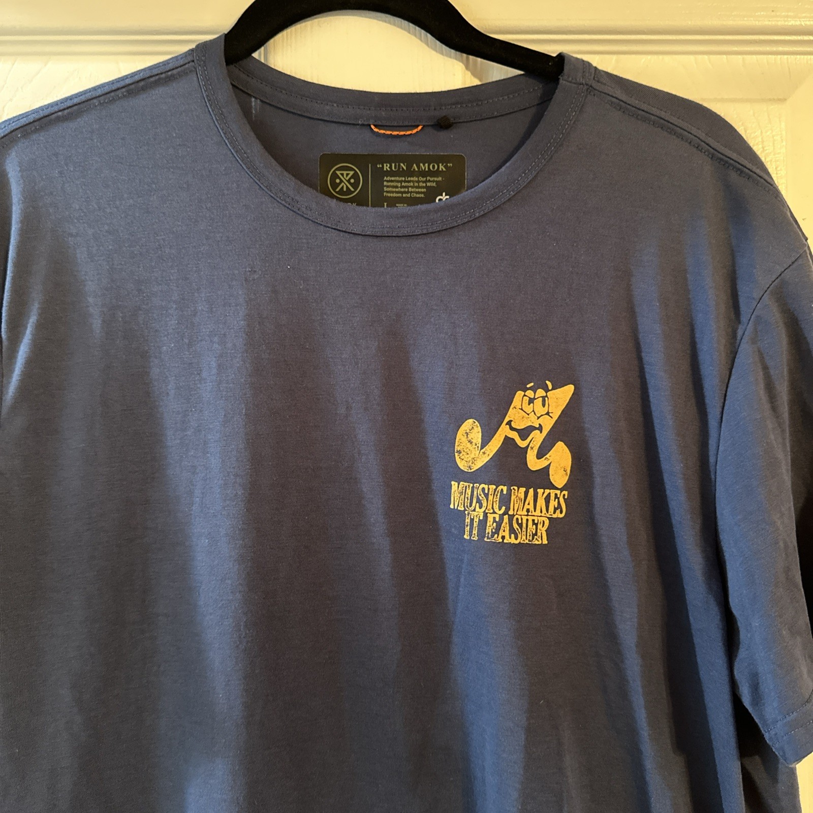 Roark Run Amok Mathis Soundtrack Tee T-Shirt Denim Blue Men’s Size L