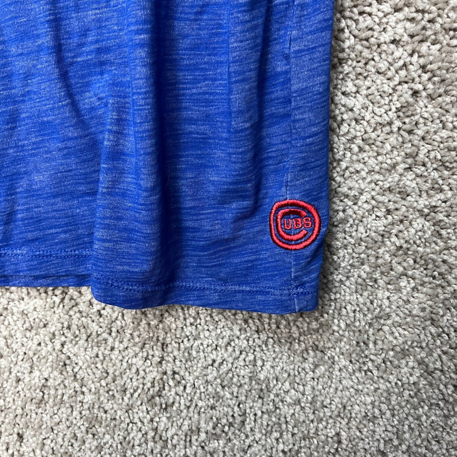 Chicago Cubs Nike T-Shirt Mens XL Blue Heathered Athletic MLB Dri-FIT SWOOSH EUC