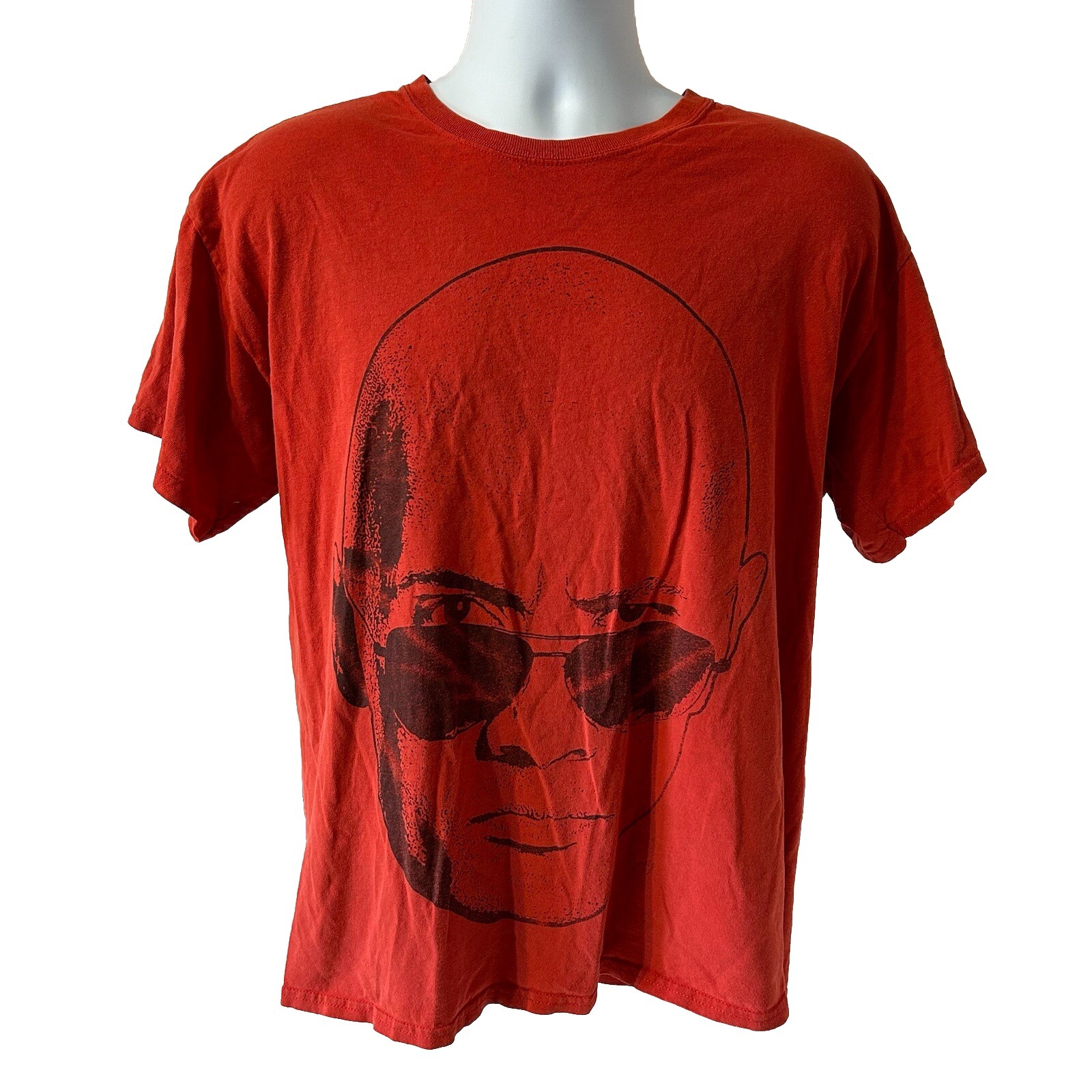 The Rock Dwayne Johnson WWE Shirt Men Large Red Short Sleeve Face Profile