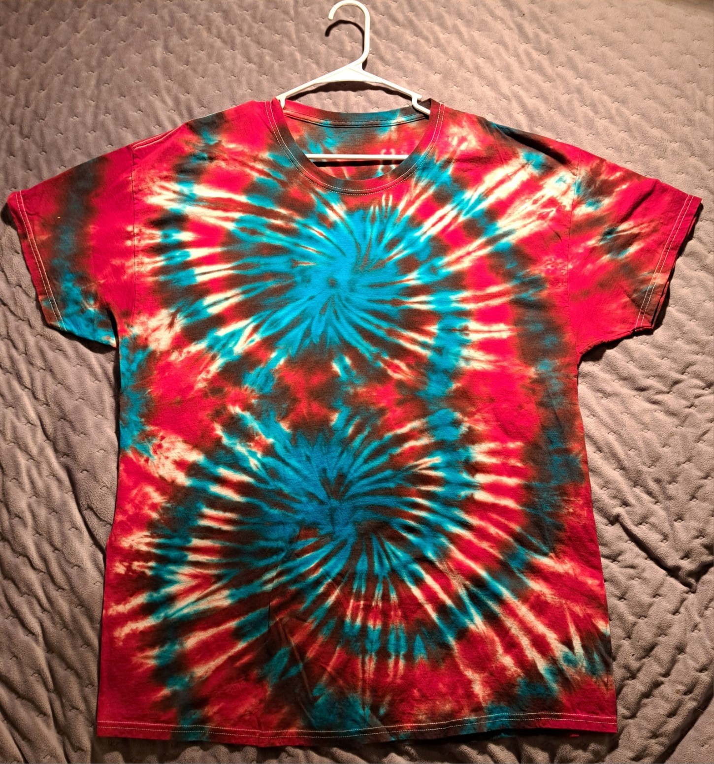 Unique Handmade 2XL 100 % Cotton Fruit of the Loom Double Swirl Tye Dye Shirts