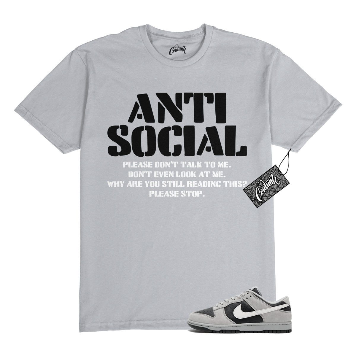 Dunk Light Smoke Grey Anthracite Reflect Silver Black T Shirt to Match AS