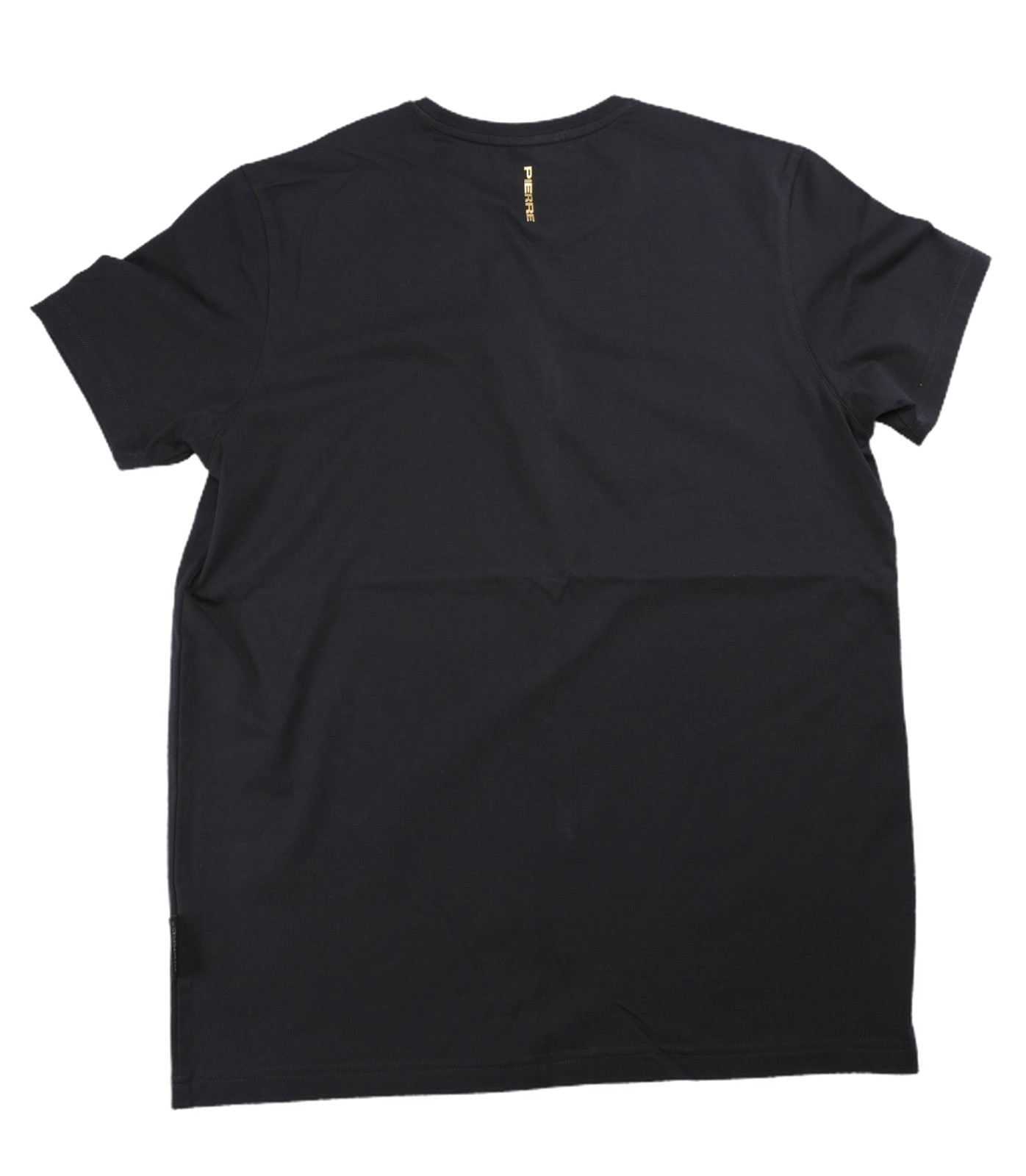 Pierre Cardin T Shirt Size M Extra Slim Fit Black Logo Stretch Cotton Elastane