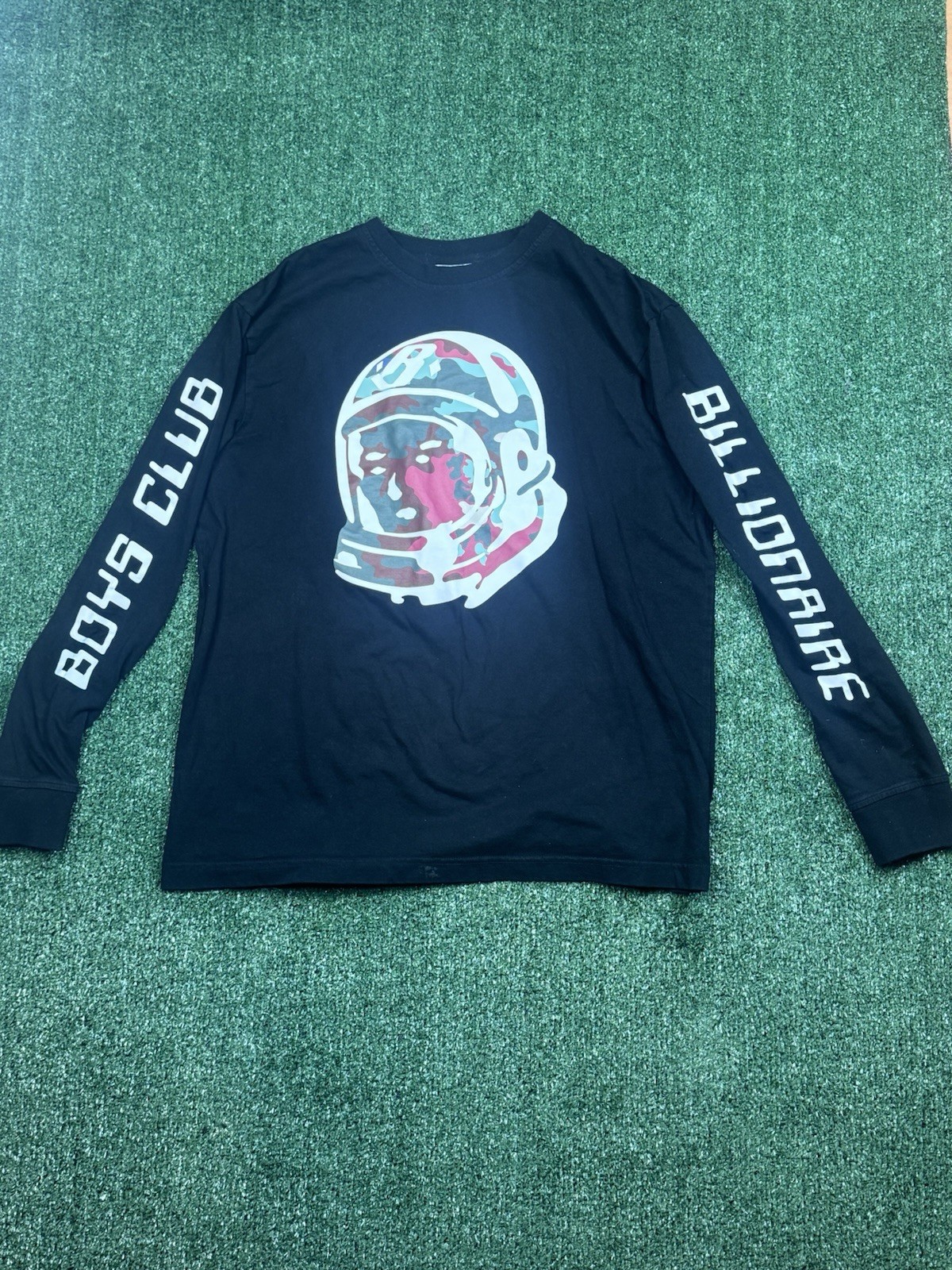 Billonaire Boys Club Black Multi Colored Camo Logo Long Sleeve T-shirt | Size M|