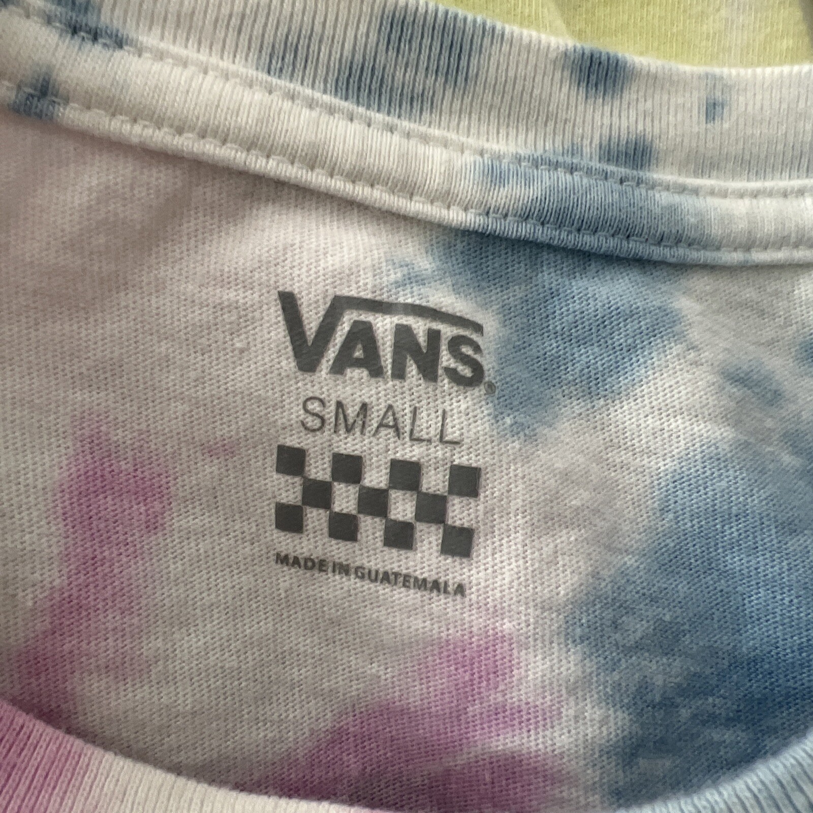 Vans Long Sleeve Shirt Men Small Pastel TieDye Graphic Off The Wall Pullover Tee