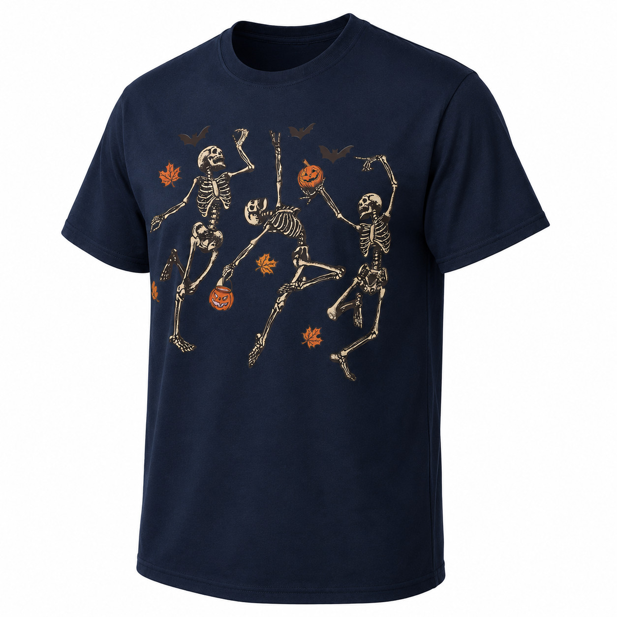Dancing Skeleton Halloween T Shirt Pumpkin Trick or Treat Unisex Graphic Tee
