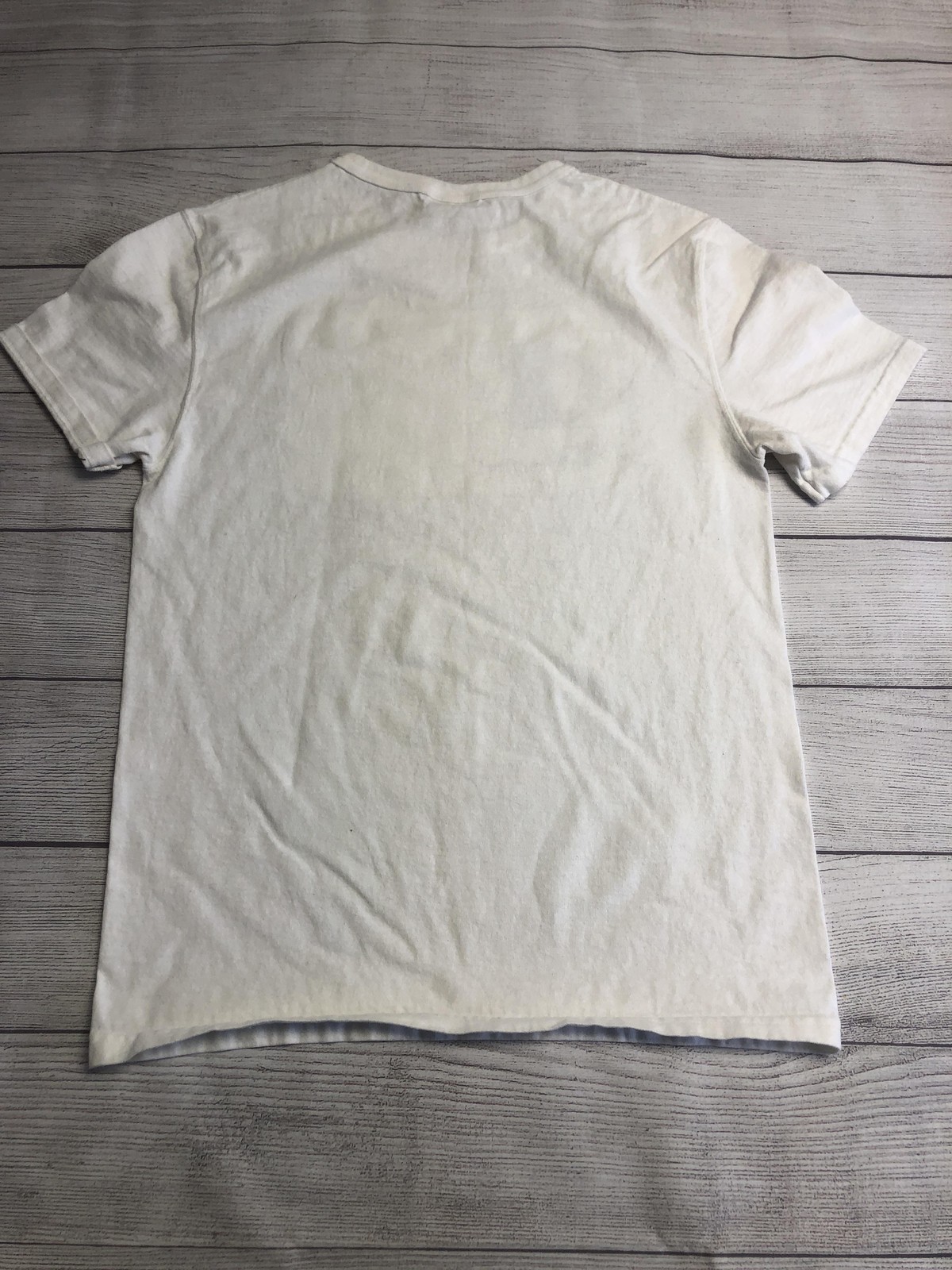 Champion Shirt Mens Small White Care Label Graphic Tee Big C Logo Sportswear
