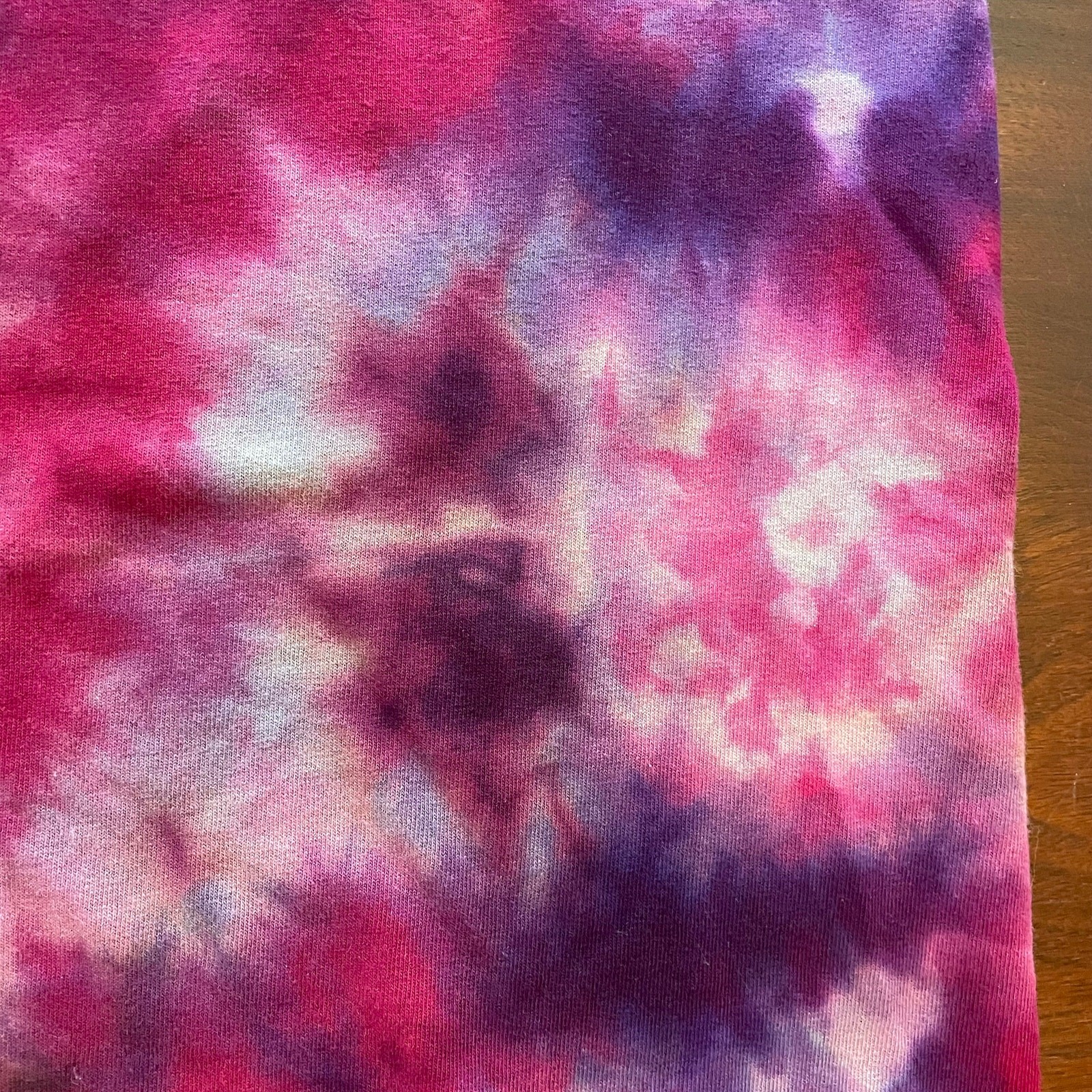 Tie Dyed Unisex T-shirt – Geode Reverse Ice Dye – Pink Purple Size Medium