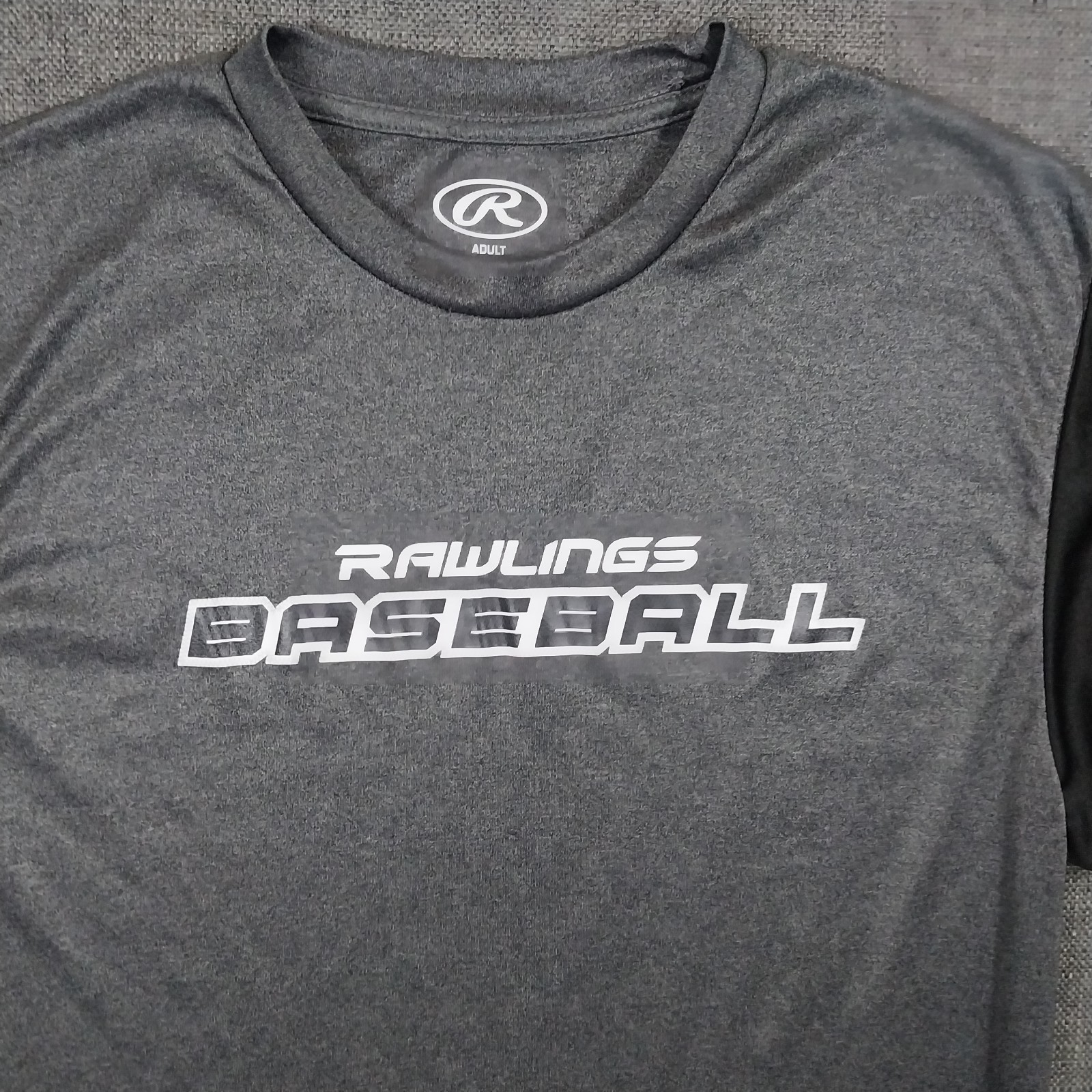 Rawlings Baseball Raglan Performance T Shirt Small Gray