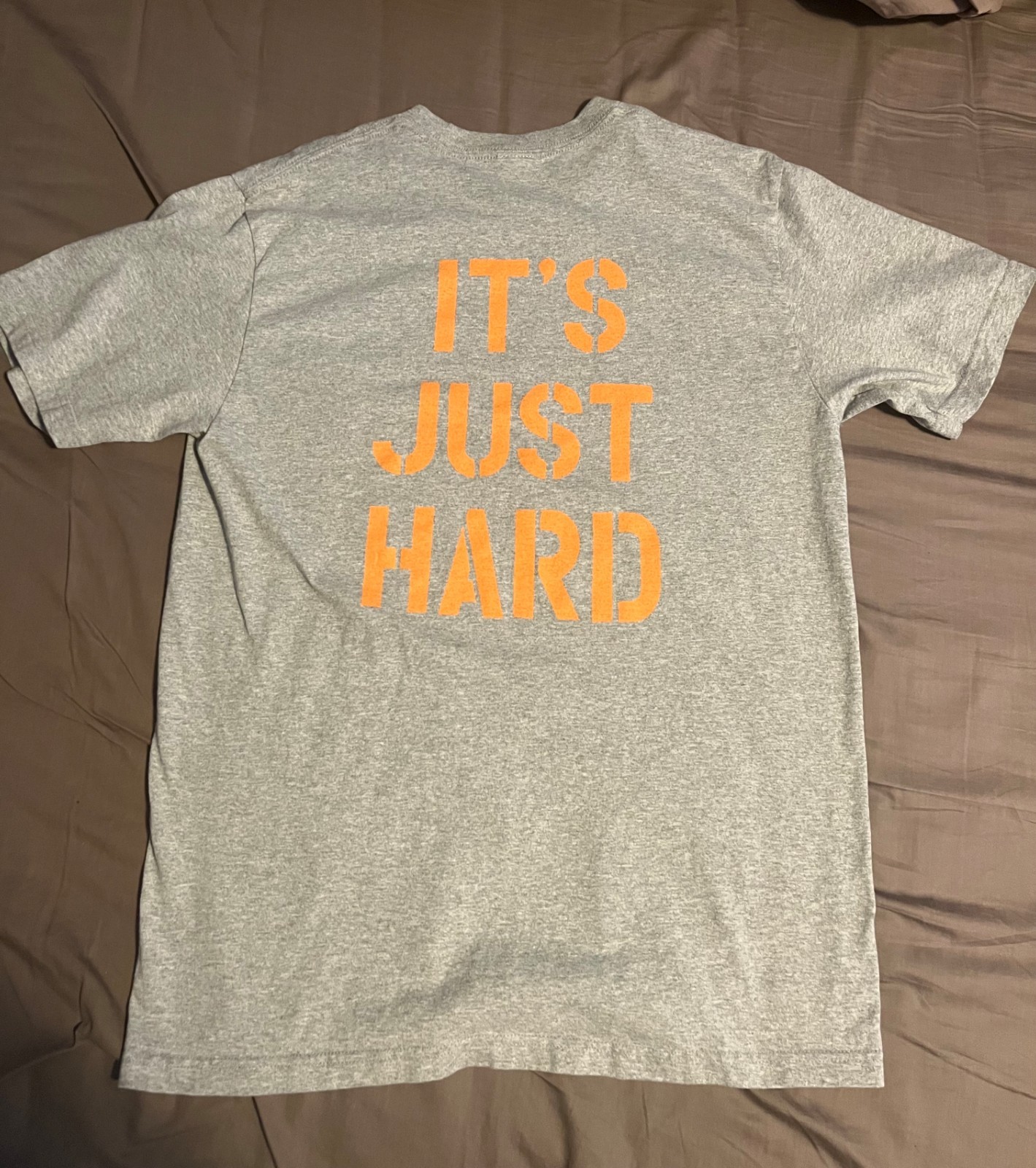 Supreme SS26 “It’s Just Hard” Graphic Tee Heather Grey Orange Sz M Authentic