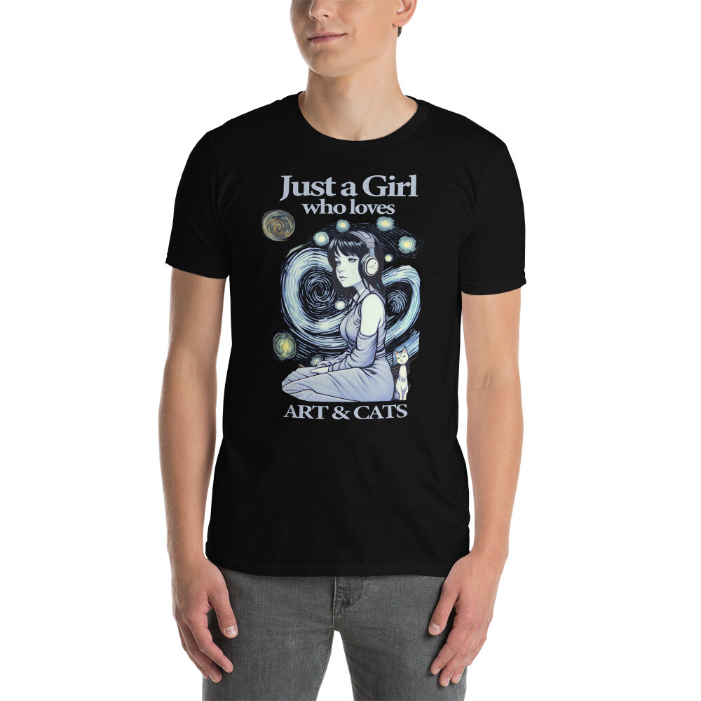 Just A Girl Who Loves art and cats T-Shirt