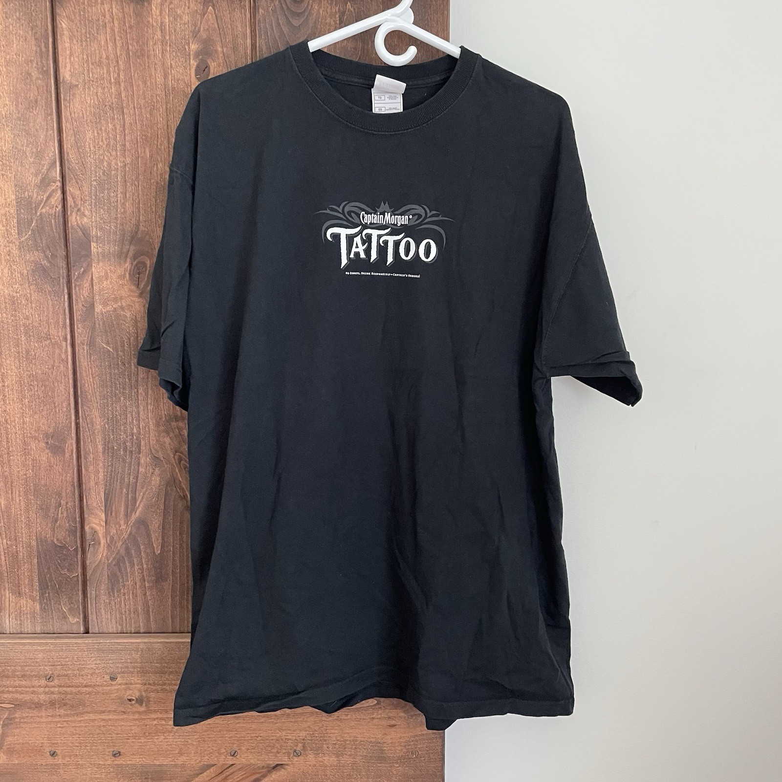 Captain Morgan tattoo Tshirt Men’s XL Black Graphic Alcohol Rum Tee