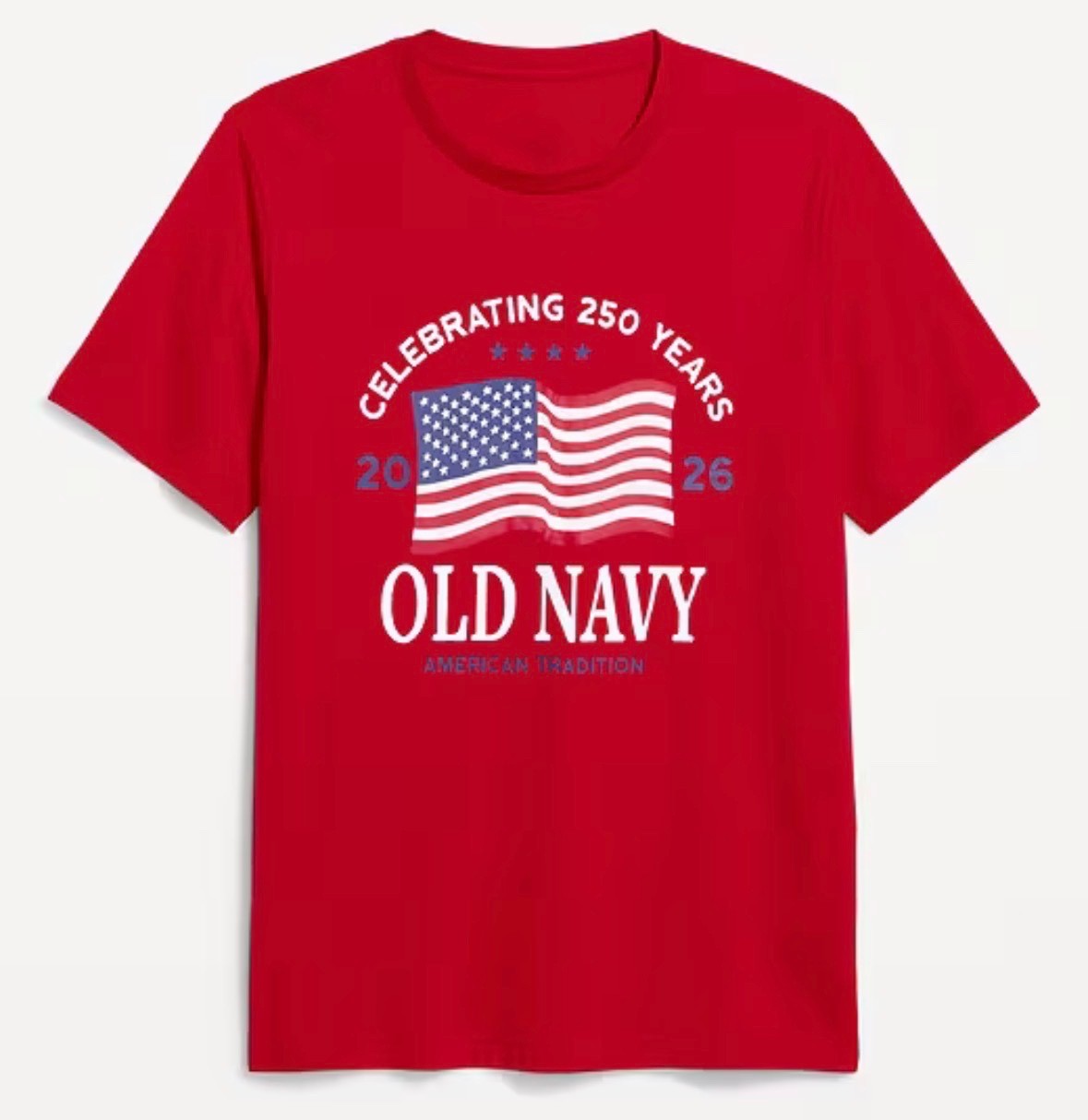 OLD NAVY US Flag 2026 250th Anniversary T-SHIRT Navy / White, Size XS to 4XL
