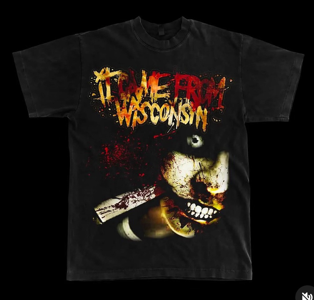 Vtg It Came From Wisconsin For Fan Black Cotton T-shirt S to 5XL 2F2000