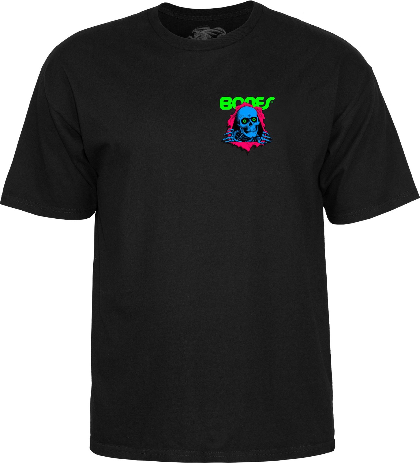 Powell Peralta BONES RIPPER Skateboard T Shirt BLACKLIGHT