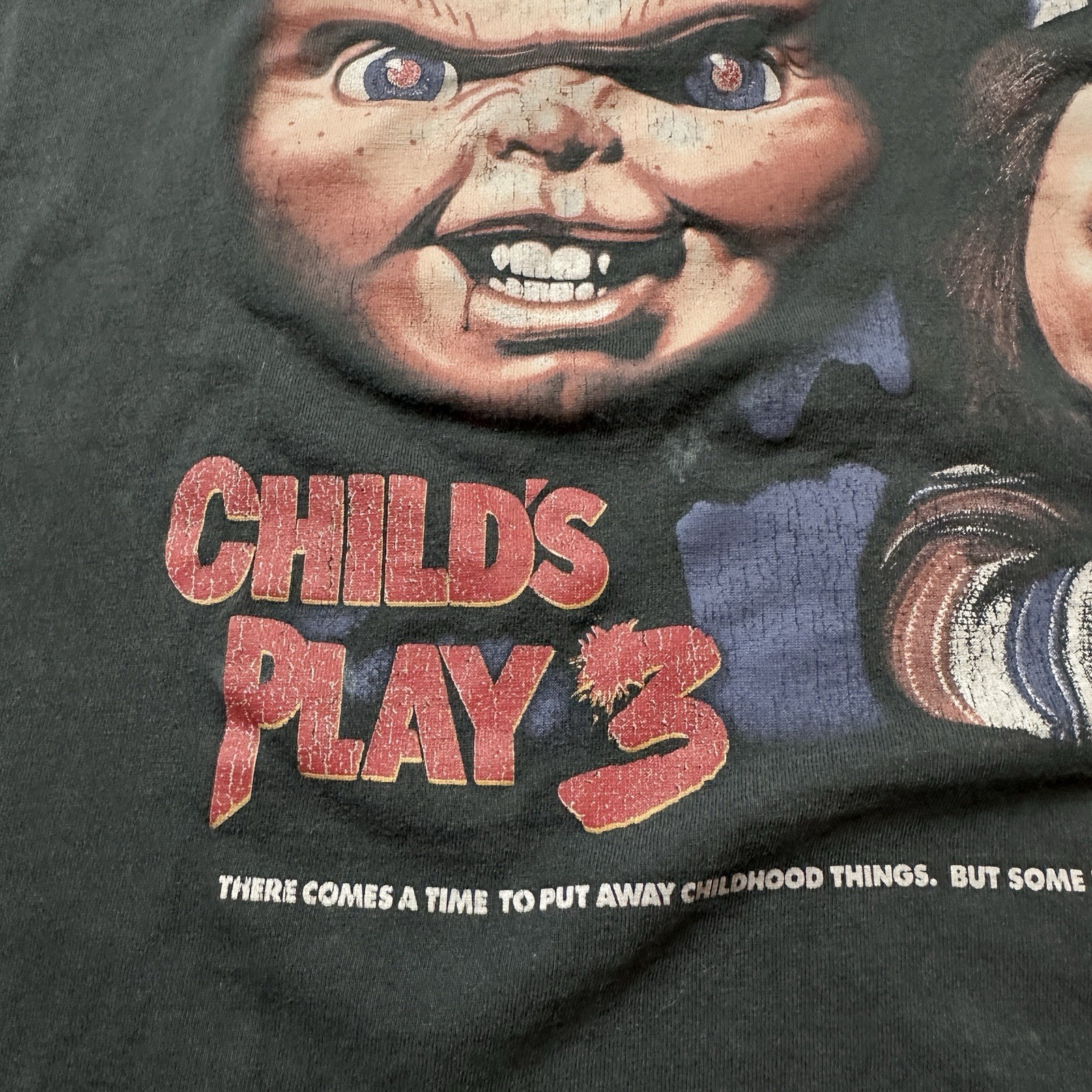 Vintage CHUCKY Childs Play 3 LARGE Look Who’s Stalking T-Shirt UNIVERSAL STUDIOS