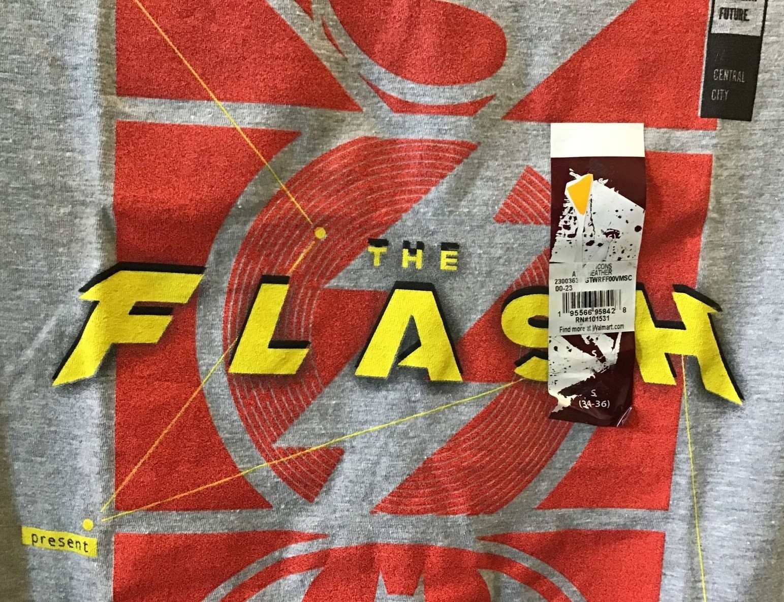 DC Comics THE FLASH Super Icons Men’s S, M, L, XL, 2X, 3XL Heathr Gray Shirt S/S