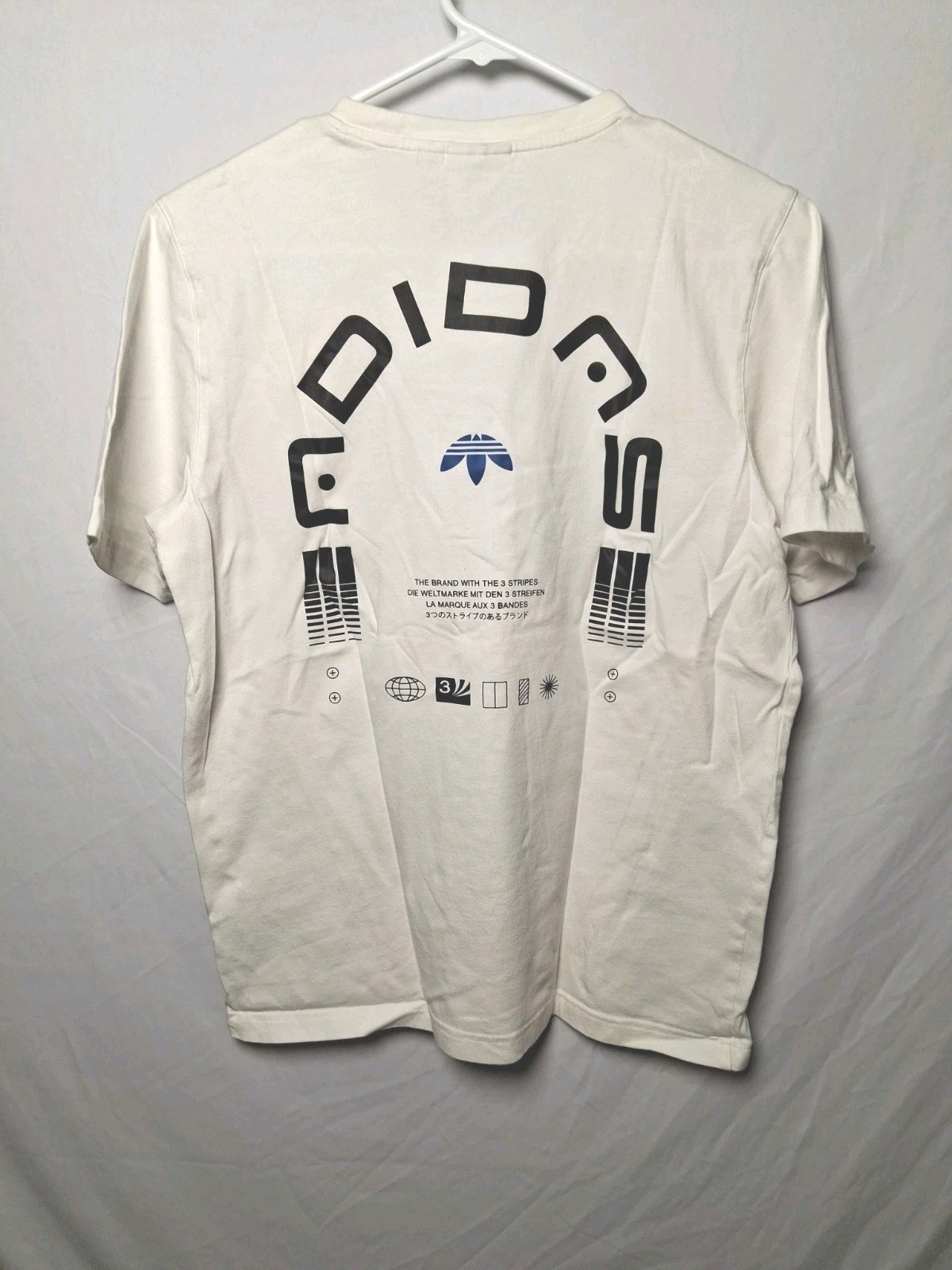 Adidas Orignals T-Shirt Mens S White Regular Fit Short Sleeve Crew Neck Pullover