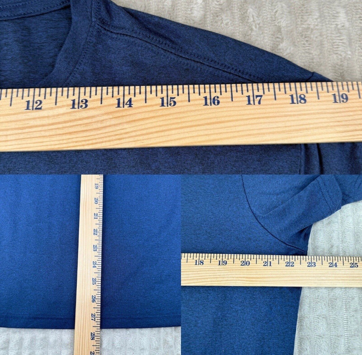 01 Algo Performance Shirt Men’s Large Blue Quick Dry Moisture Wicking Anti Odor