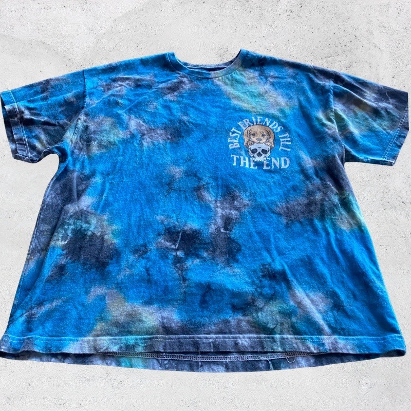 Assholes*s Live forever Shirt XXL Dog Skull Tie dye Best Friends Till The End