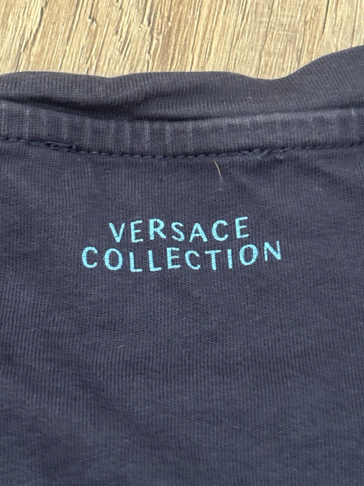 Versace Collection Men’s Graphic T Shirt Blue Geometric Print Size M