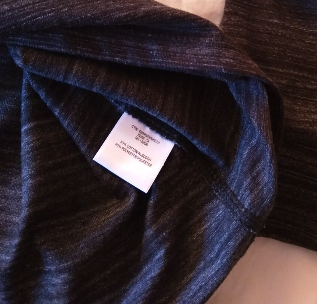 Structure Men’s Slim Fit Long Sleeve T-Shirt L Black/Dark Gray Soft Hardly Worn!