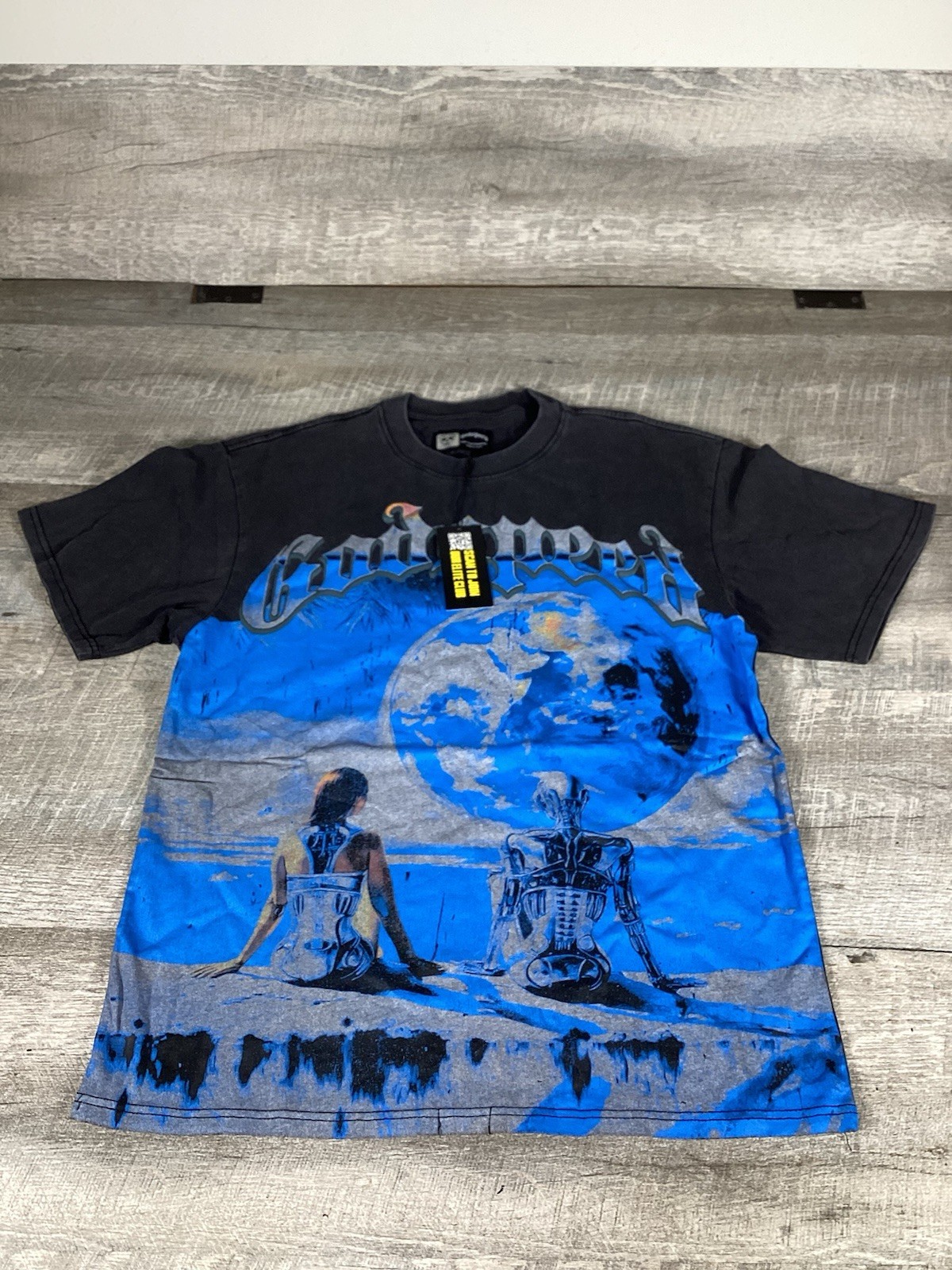 Godspeed Rare Collection Tee Small Black Blue Graphic Earth Streetwear NWT
