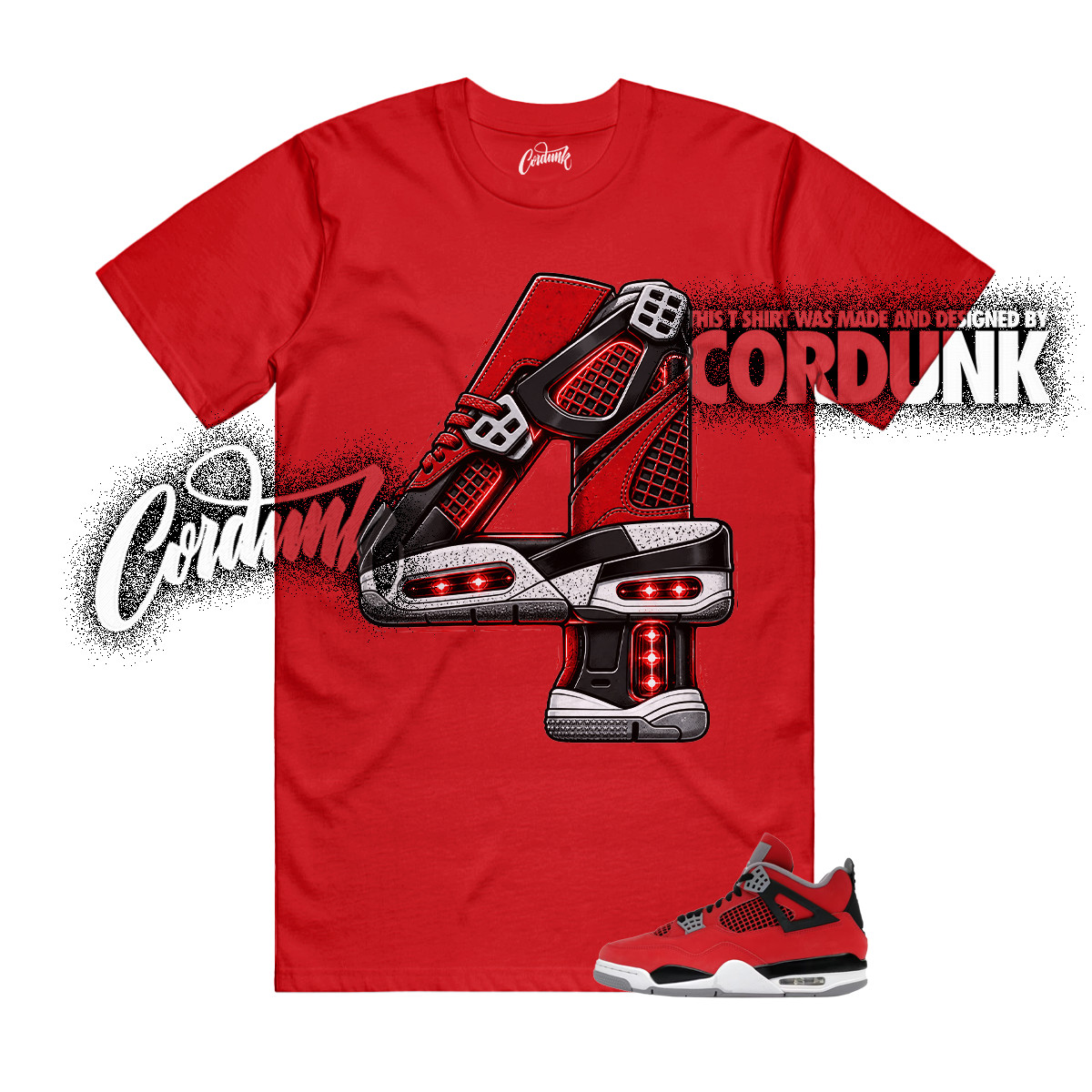 4 Toro Bravo Fire Red White Black Cement Grey 2026 T Shirt Match 4SNKR