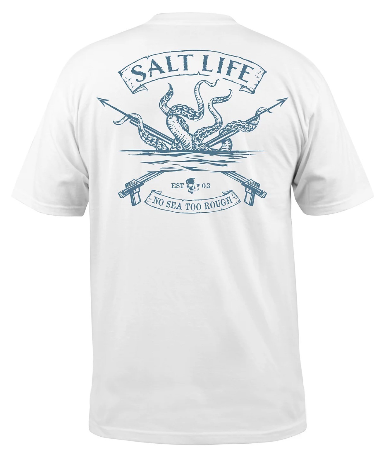SALT LIFE MEN’S OCTOPUS SPEAR TEE COLOR WHITE
