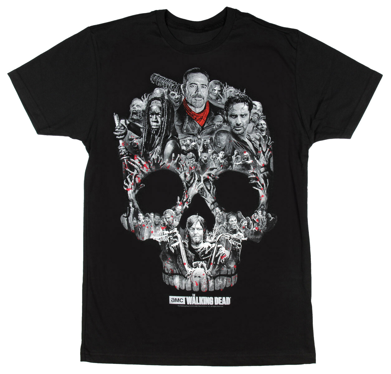 AMC’s The Walking Dead Standard Black Adult T-Shirt Skull